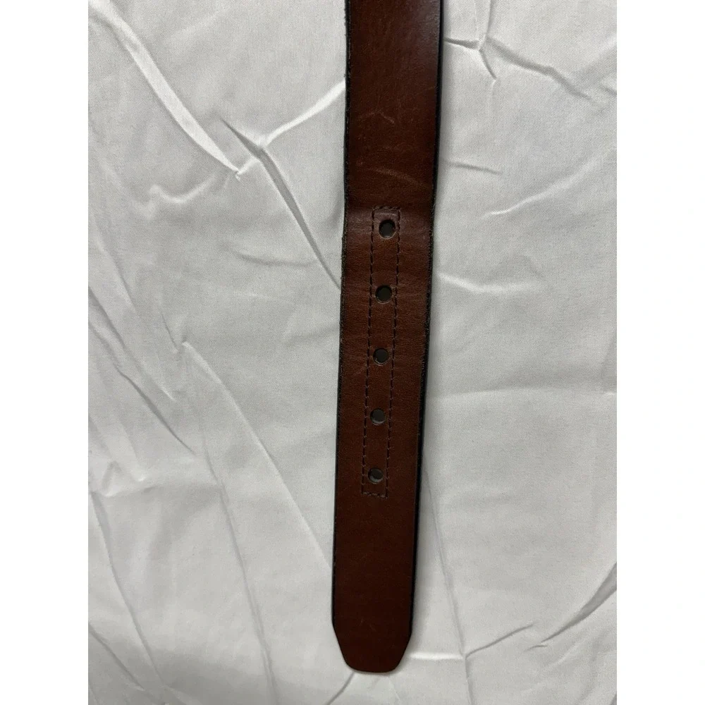 Fossil Genuine Leather Brown Belt Size 42 / 105 Silver Buckle Classic Casual Men
